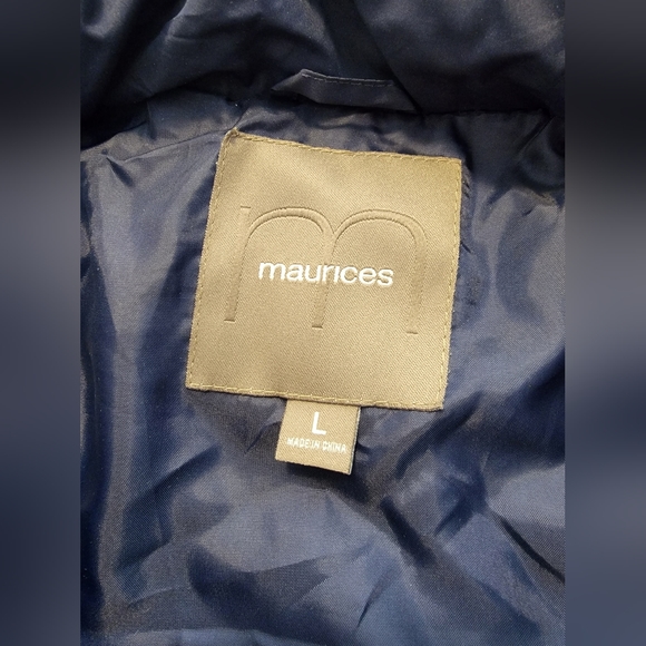 Maurices Navy Blue Vest w/Navy Knit Detailing and Brown Toggle Buttons. Size L - Picture 6 of 8